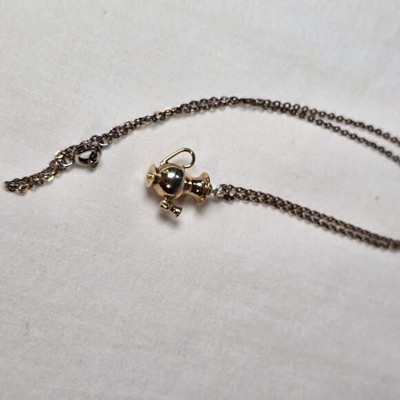 Vintage Teapot Pendant Necklace Fashion Jewelry 15.5 inch Silver Tone Tea Party - Picture 5 of 11